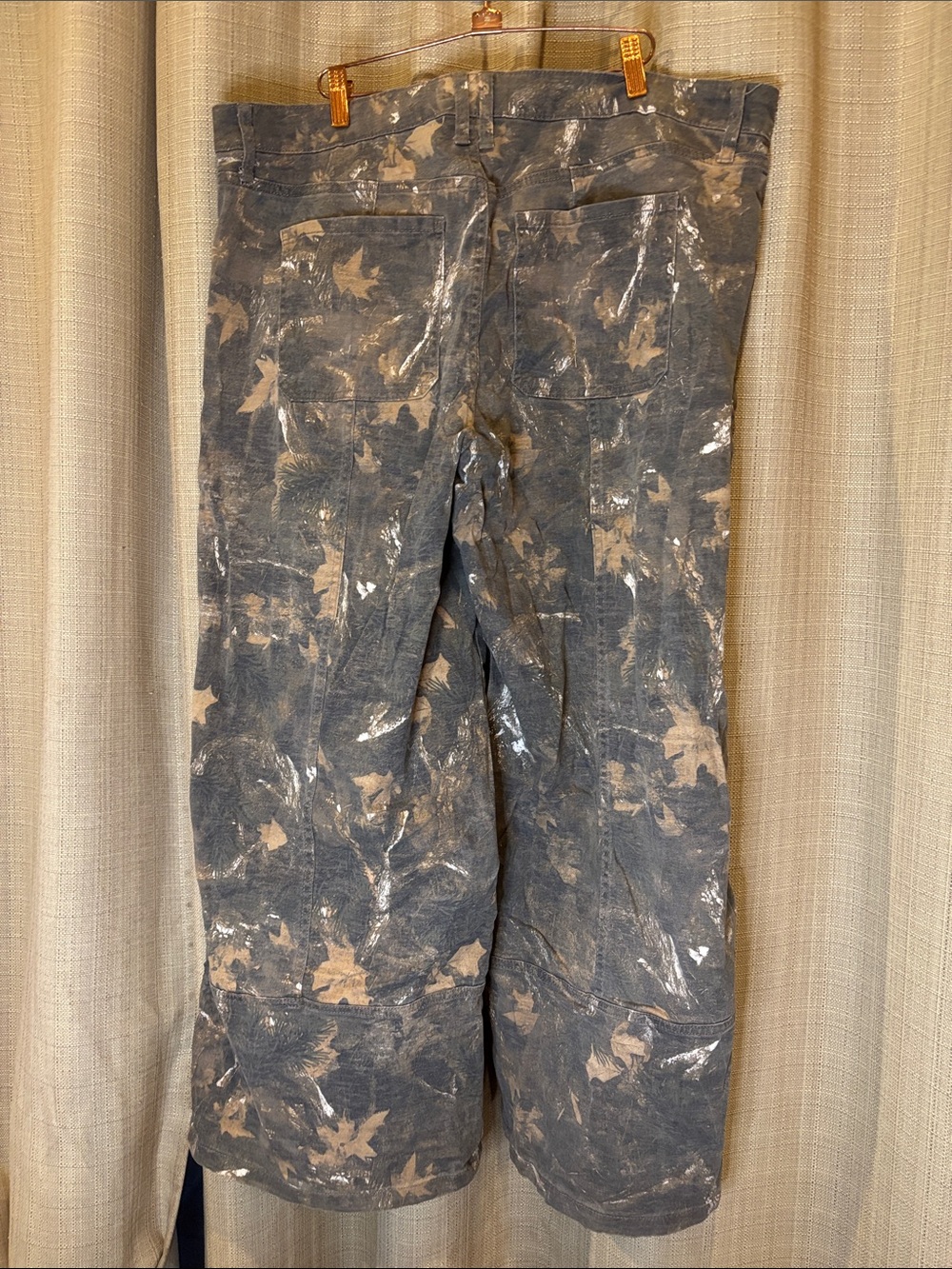 ⭐️ wild fable Gray Tan Green Camo style Wide-Leg Paint-Splatter Pants XXL - Picture 3 of 6